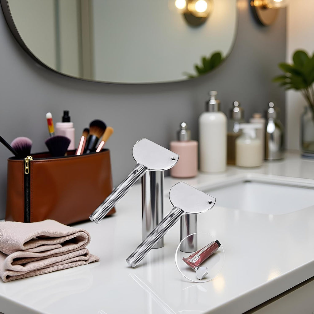 2PCS Stainless Steels Metal Tube Squeezer Keys Tube Squeezer Tool, Salon Toothpaste Tube Squeezers Toothpaste Squeezer,Daily Living Tube Squeezing Aids