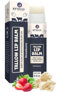 Beef Tallow Lip Balm – Natural Tallow Beeswax Chapstick – Hydrating Moisturizer Grass Fed Tallow Balm Care – Soothes Chapped Dry Lips Sensitive Skin – Long Lasting Vitamin Rich USA-Made, Strawberry