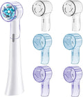 6 Pack Toothbrush Covers for Oral B iO Replacement Heads, Toothbrush Cover Caps for Oral B Pro1000 Electric Toothbrush Head，iO Toothbrush Head Cover for Travel & Home (Transparent + Blue + Purple)