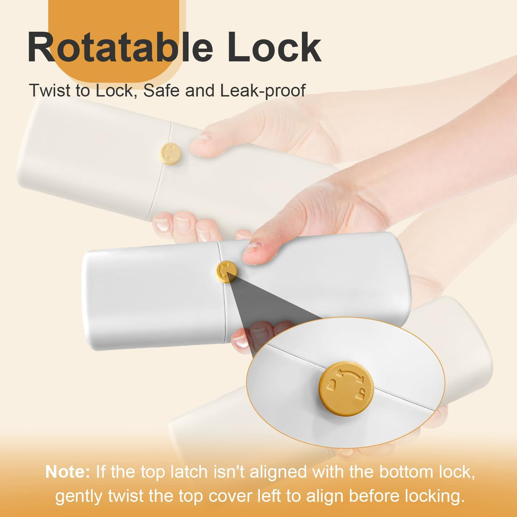 Ventilated Toothbrush Travel Case with Toothpaste Dispenser Portable Travel Toothbrush Holder – Leakproof Twist-Lock Design | for Electric/Manual Brushes, Gym, Camping & School