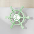 Bathtub Suction Spinner Toys - Silicone Bath & High Chair Sensory Toy for Babies & Toddlers, Novelty Spinners with Suction Cup, Car Window Travel Toys (Ship Steering Wheel Toy - Forest Green)