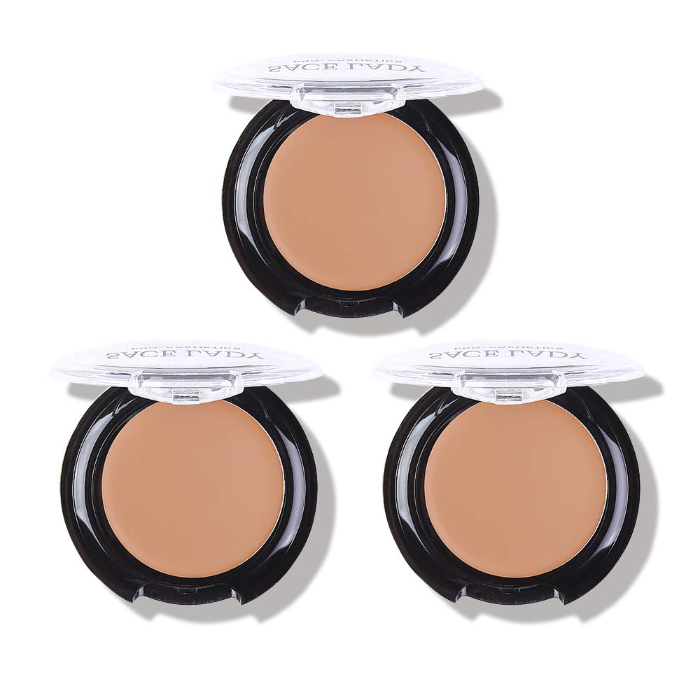 3 Pack Full Coverage Concealer Cream Makeup, Waterproof Matte Smooth Concealer Corrector Long Wearing for Dark Spot Under Eye Circles Cover (3×5g/0.18Oz, #52 Warm Natural)
