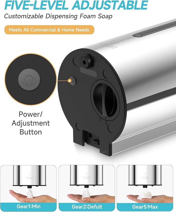 AIKE Wall Mount Automatic Foam Soap Dispenser 25 OZ Commercial Large Capacity Stainless Steel Model AK1205FA(Polished)