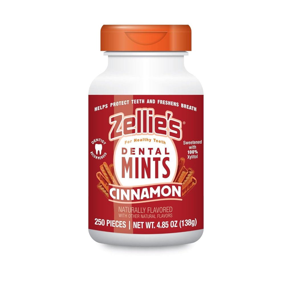 Zellie's | 100% Xylitol Cinnamon Breath Mints | No Aspartame, Gluten Free, Vegan & Kosher Mints (250 Count - Pack of 1)