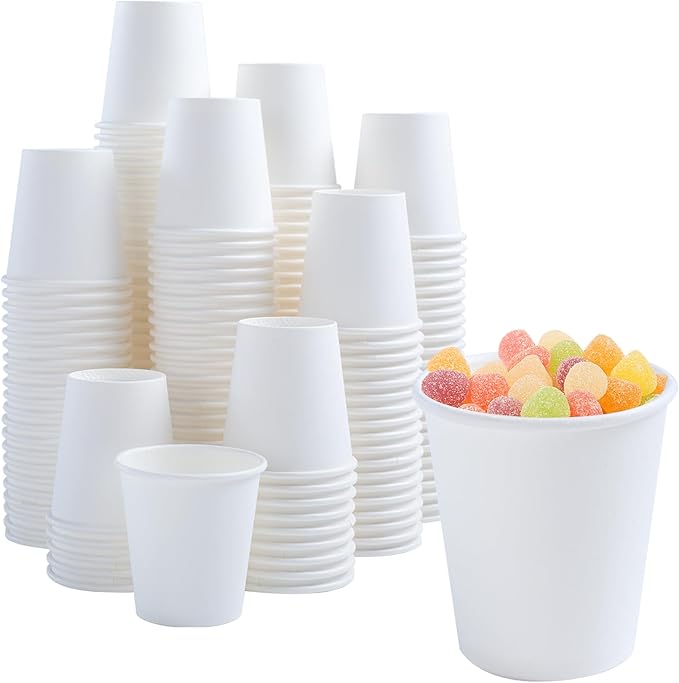 Lamosi 100 Pack 5 oz Paper Cups, Disposable Small Bathroom Cups 5oz, Mini Espresso Cups for Mouthwash, Travel, Party, Picnics, Home