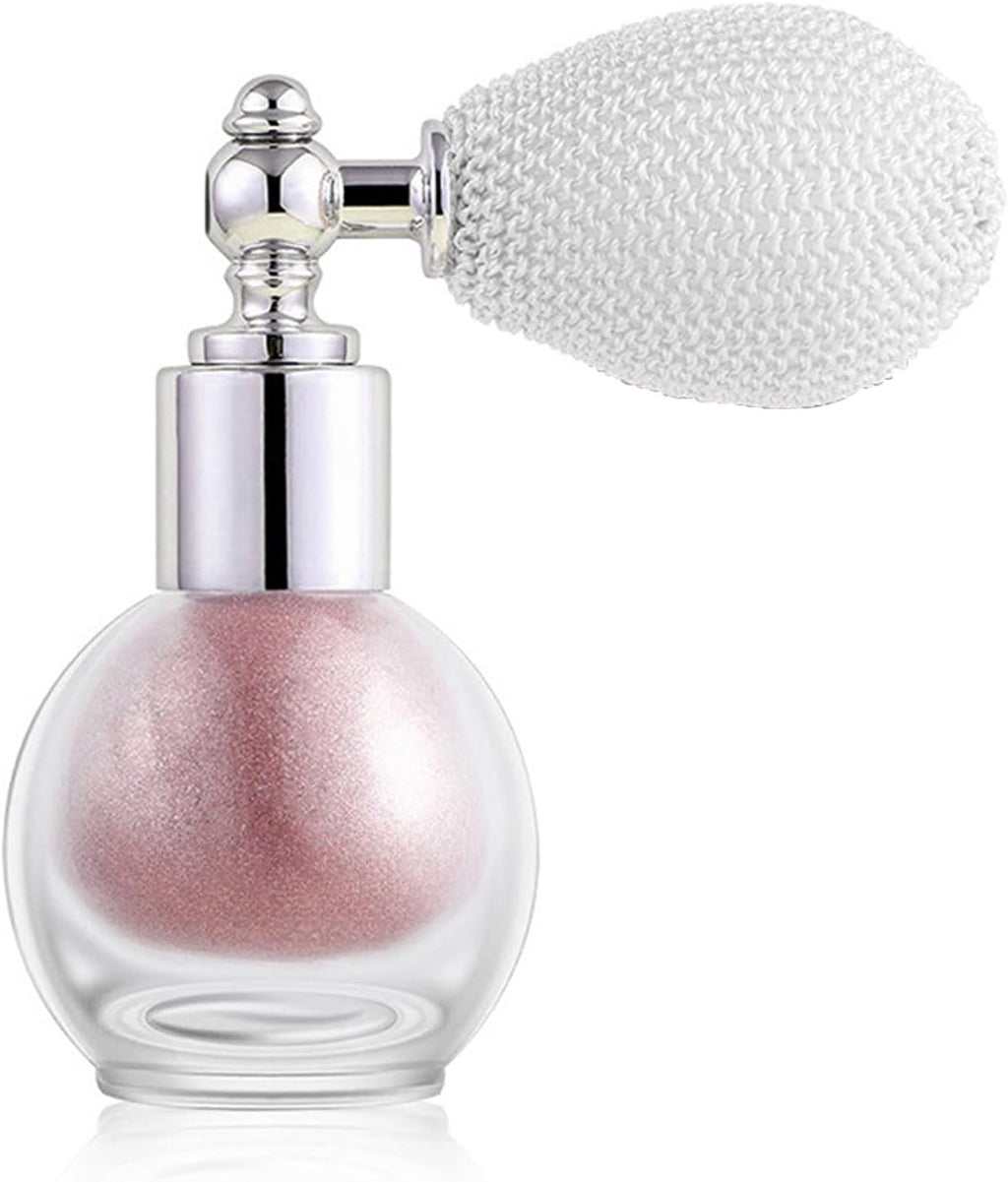 Peach Pink Highlighter Spray for Face and Body, Rich Color Loose Shimmer Powder Long Lasting Sparkly Spray High Gloss Makeup for Women Rave Festival Prom Stage Wedding Party, #3