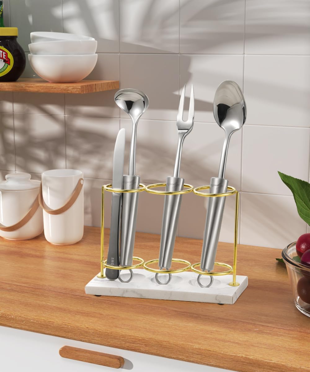 Emibele Electric Toothbrush Holder, 3 Slots 2-Layer Resin Electric Toothbrush Holder Bathroom Toothpaste Razor Storage Non-slip Organizer for Bathroom Toothbrush Toothpaste Cleanser, Gold Marble White