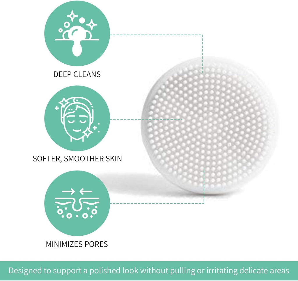 Silicone Facial Brush Head Replacement, Single Replacement Brush for Spinning Cleansing Devices, Gentle for Daily Skin Care Routine, Premium Quality Soft Silicone Bristles