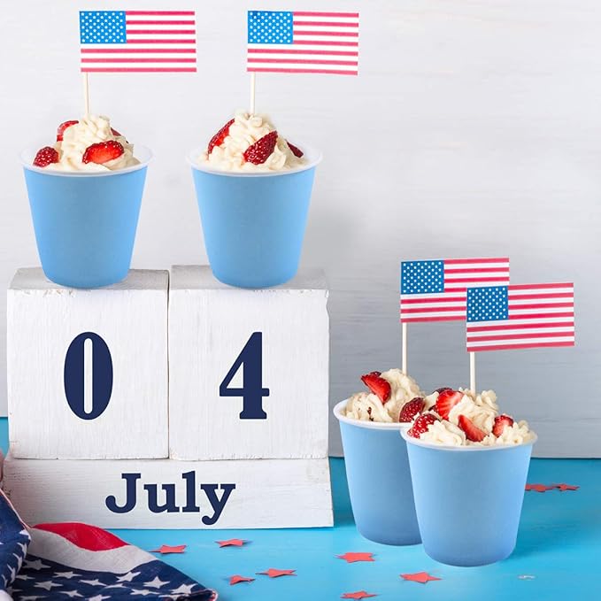 Turbo Bee 600 Pack 3 oz Disposable Paper Cups,Hot/Cold Beverage Drinking Cup,Small Blue Paper Cups for Bathroom and Mouthwash