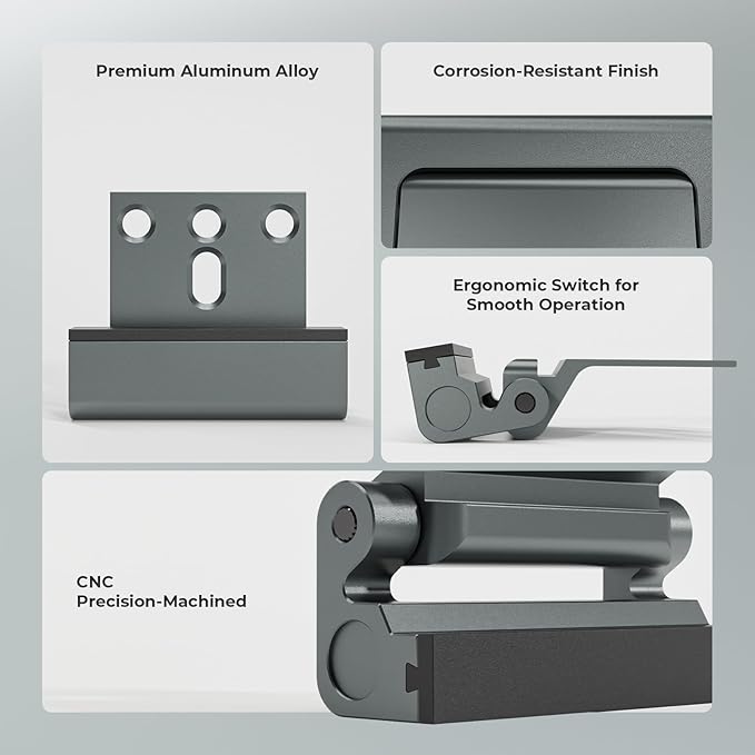 2Pack Home Security Door Reinforcement Lock Childproof, Door Lock for Kid Safety, Door Latch Stopper for Front Door Inside Top of Door, Aluminum Construction Finish