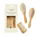 Kyte BABY Bamboo 3-Piece Brush Set - 1 Goat Hair Brush, 1 Wooden Bristle Brush and 1 Bamboo Comb