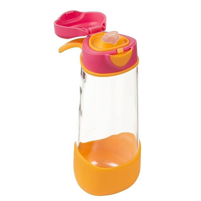 b.box 20 oz Sport Spout Kids Water Bottle for School, Sports, Travel, Daycare. Leakproof, Spill Proof, Dishwasher Safe. Easy Grip Triangle Shape, Durable Tritan Material. BPA Free.