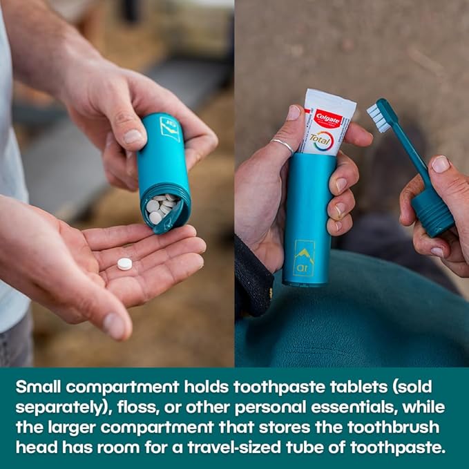 Adventure Ready Tooth Care Capsule - Portable Toothbrush for Hiking, Camping & Travel
