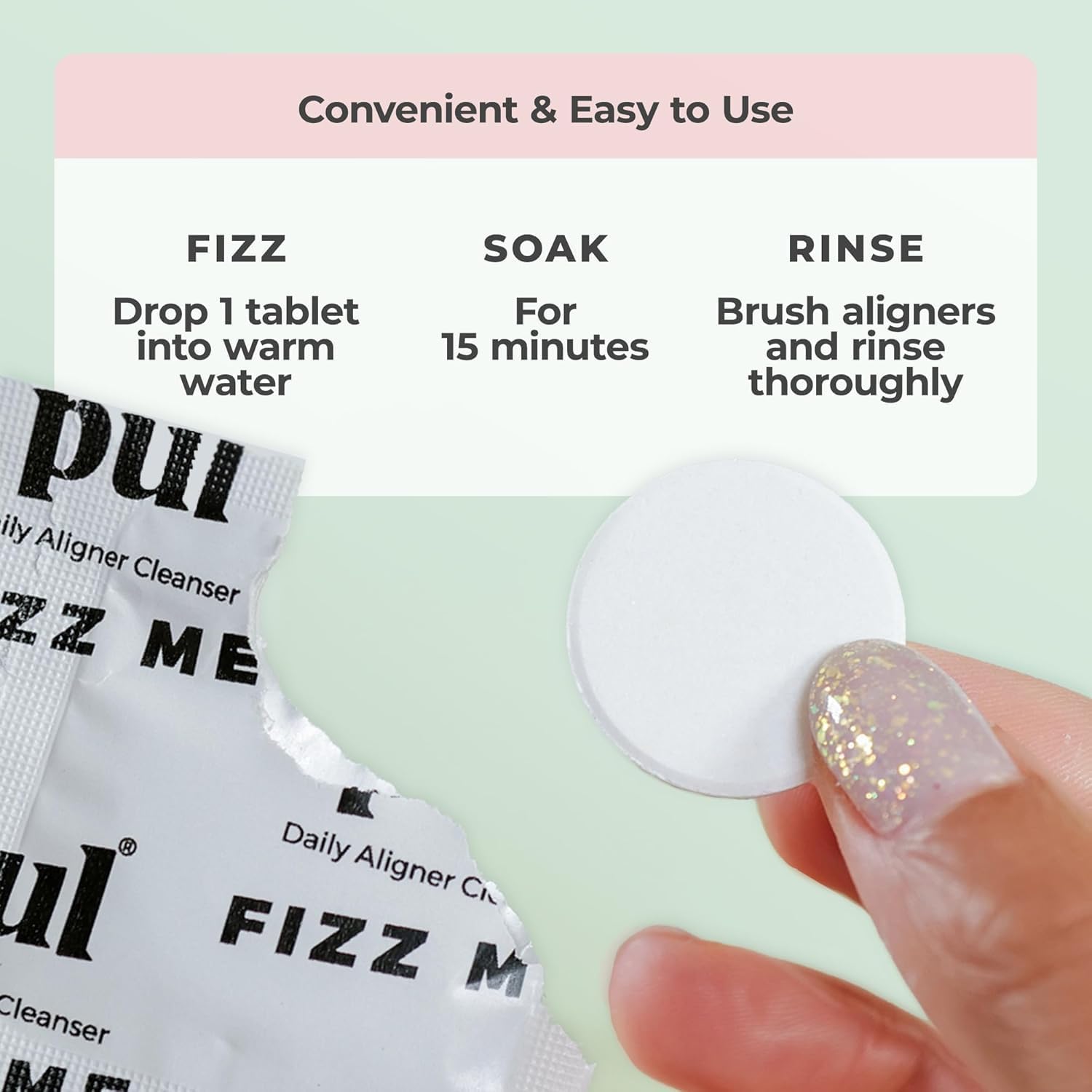 PUL Aligner Cleaner Tablets (Pack of 30) – For Cleaning Invisalign, All Clear Aligners & Retainers – Removes Odor, Stains, Plaque – Cleans Dentures, Night & Mouth Guards, All Dental Removables