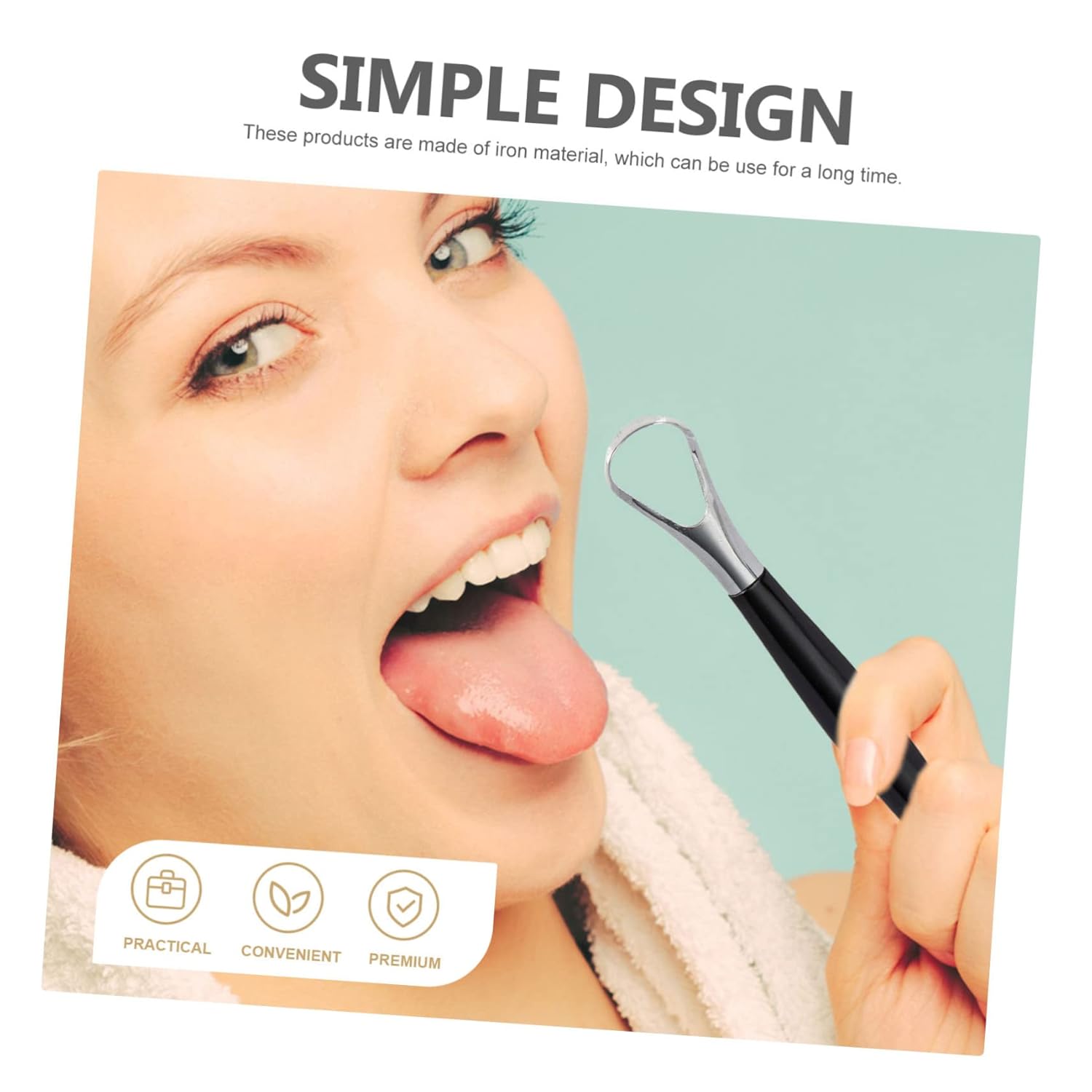 2pcs Tongue Cleaner for Adults Stainless Steel Tongue Scraper Oral Hygiene Bad Breath Remover Easy to Use