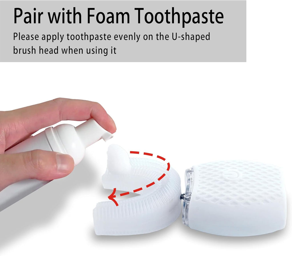 Automatic Toothbrush for Adults - Ultrasonic Electric Toothbrush 30s Timer, Soft Bristles, Wireless Charging Washable Portable for Travel & Home Use Dual-use (White, Adult)