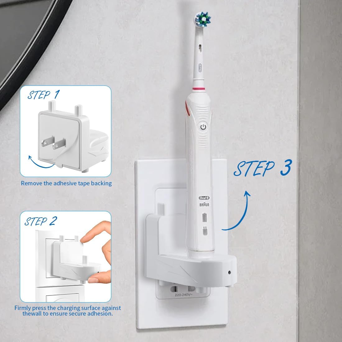 Wall Charger for Oral-B Braun Electric Toothbrush, Toothbrush Outlet Charger for Oral-B/Braun Most Models（Excluding iO 7/8/9/10 and Pulsonic Series） White