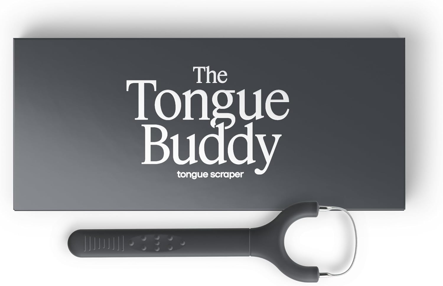 TheTongueBuddy™ Effective Tongue Scraper for Adults - Ergonomic Tongue Cleaner Promotes Fresher Breath, Travel-Friendly Beauty and Personal Care Essential (Onyx Black)
