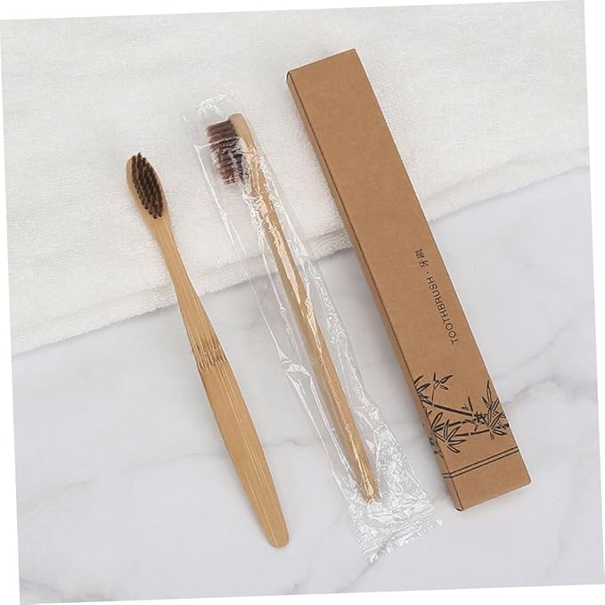 3pcs Natural Toothbrush with Soft Biodegradable Bristles for Adults Handle Gentle Sensitive Gums Sustainable Oral Care Kit
