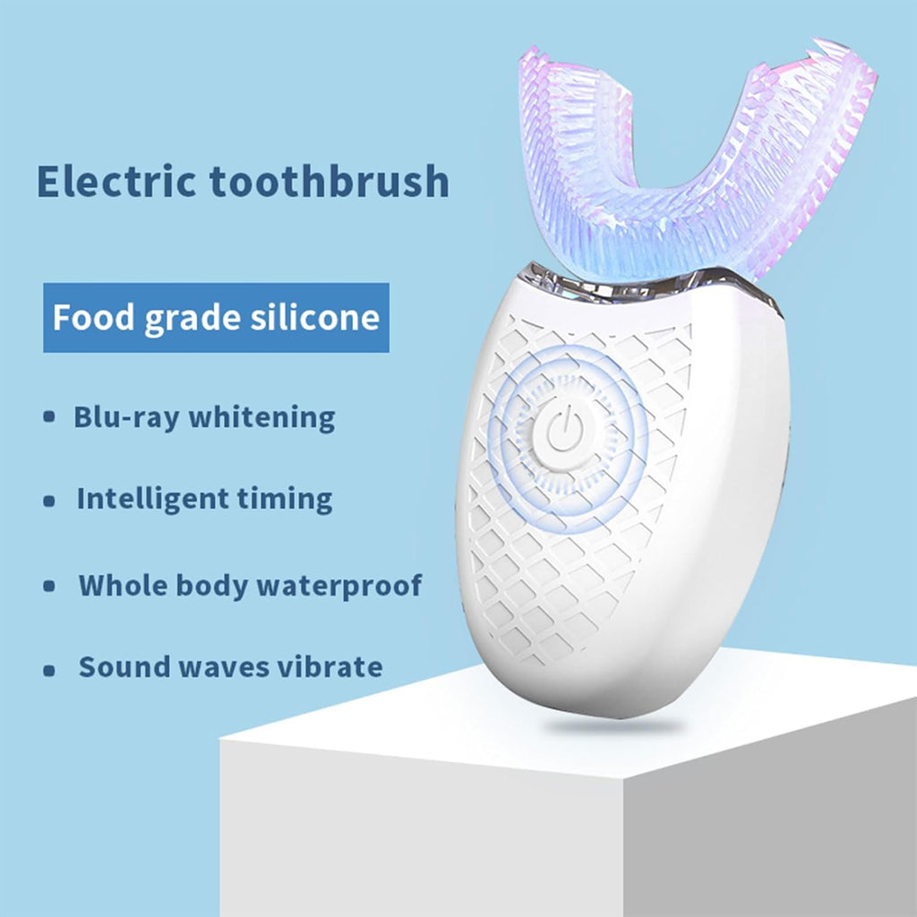 Scandinavian Smiles Electric Toothbrush, 3 Modes, 360° U-Shape Design, IPX7 Waterproof for Men and Women (White)