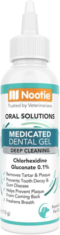 Nootie Medicated Dental Gel for Dogs, Dog Breath Freshener, Cleans Teeth for Dogs - Prevents Plaque and Tartar Dog Oral Care, 4oz