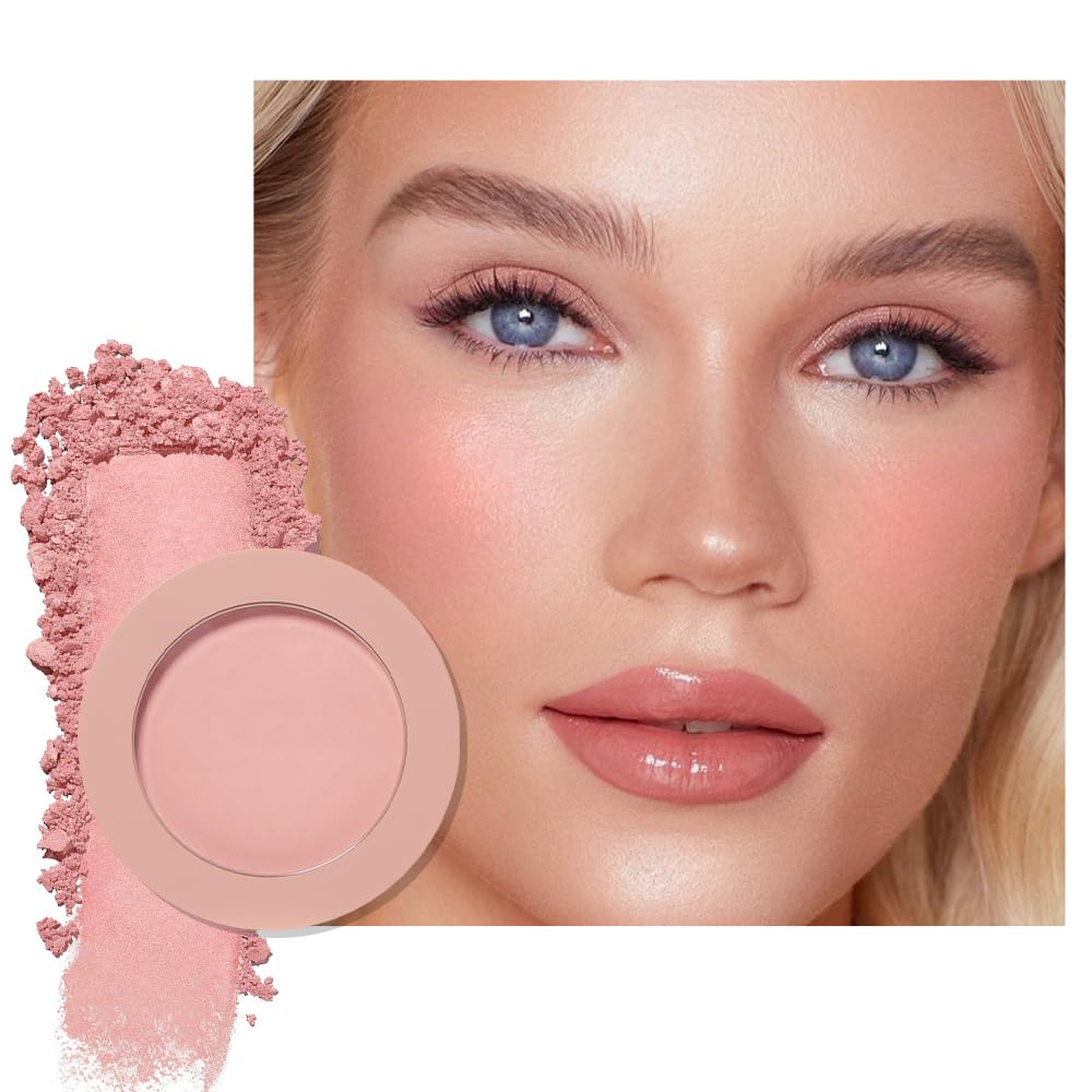 Single Pink Orange Matte Powder Blush Palette Face Makeup, Blush for Looks Younger Cheeks, Monochrome Cream Blushes Lightweight Long Lasting, Blush for Women All Skin Tones Paleta de, 05
