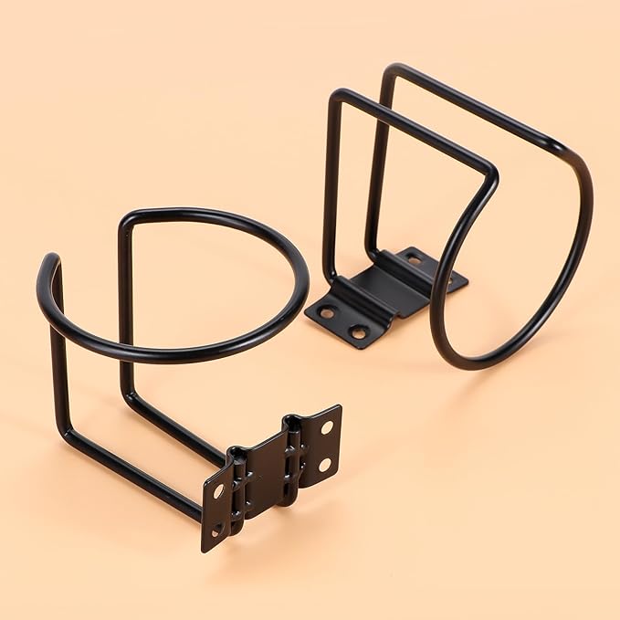 Marinebaby 2 pcs Boat Cup Holder,Stainless Steel Universal Drink Holders,Suitable for Boat,Truck,RV,Tractor,Outdoor Wooden Swing. (Black)