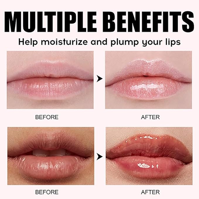 Hydrating Lip Oil, Big Brush Head Lip Glaze Shiny Transparent Lip Glow Oil, Nourishing & Non-sticky Long Lasting Fresh Clear Smooth Lip Care Plumping Lip Oil (# 07)