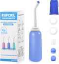 RUFCRIL Peri Bottle, Portable Travel Bidet with Bag, TPE Material Can Be Boiled, 17oz/500ml with 2 Sealing Rings,Essentials for Postpartum Perineal Care,Hemorrhoid Treatment,and Baby(Blue)