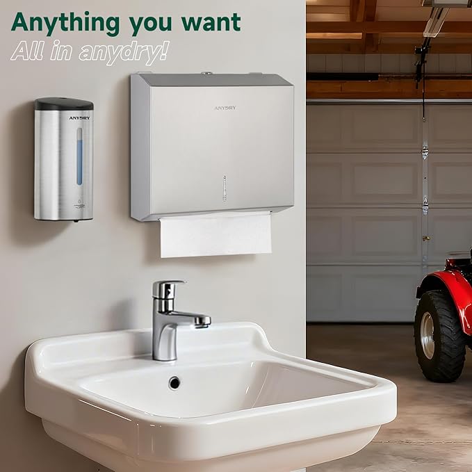 Professional 750ml Automatic Wall-Mounted Soap Dispenser with Anti-Corrosion Coating (Brushed Stainless Steel)