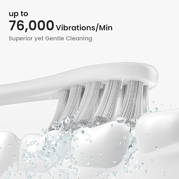 Oclean Electric Toothbrush for Adults, 150 Days Battery Life Electric Toothbrush, USB Rechargeable Sonic Travel Toothbrush with 6 Brush Heads & Travel Case, 5 Modes and Smart Timer