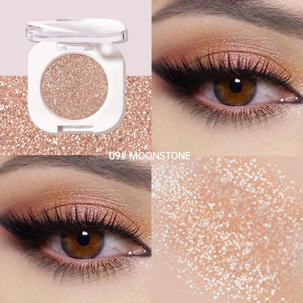 Pearlescent mini Eyeshadow Highly Pigmented Blend Matte & Shimmer EyeShadow,Cream Moisturizing Waterproof&Long Lasting Eye Makeup Natural Luminous Makeup Look (B09, 1 Count (Pack of 1))