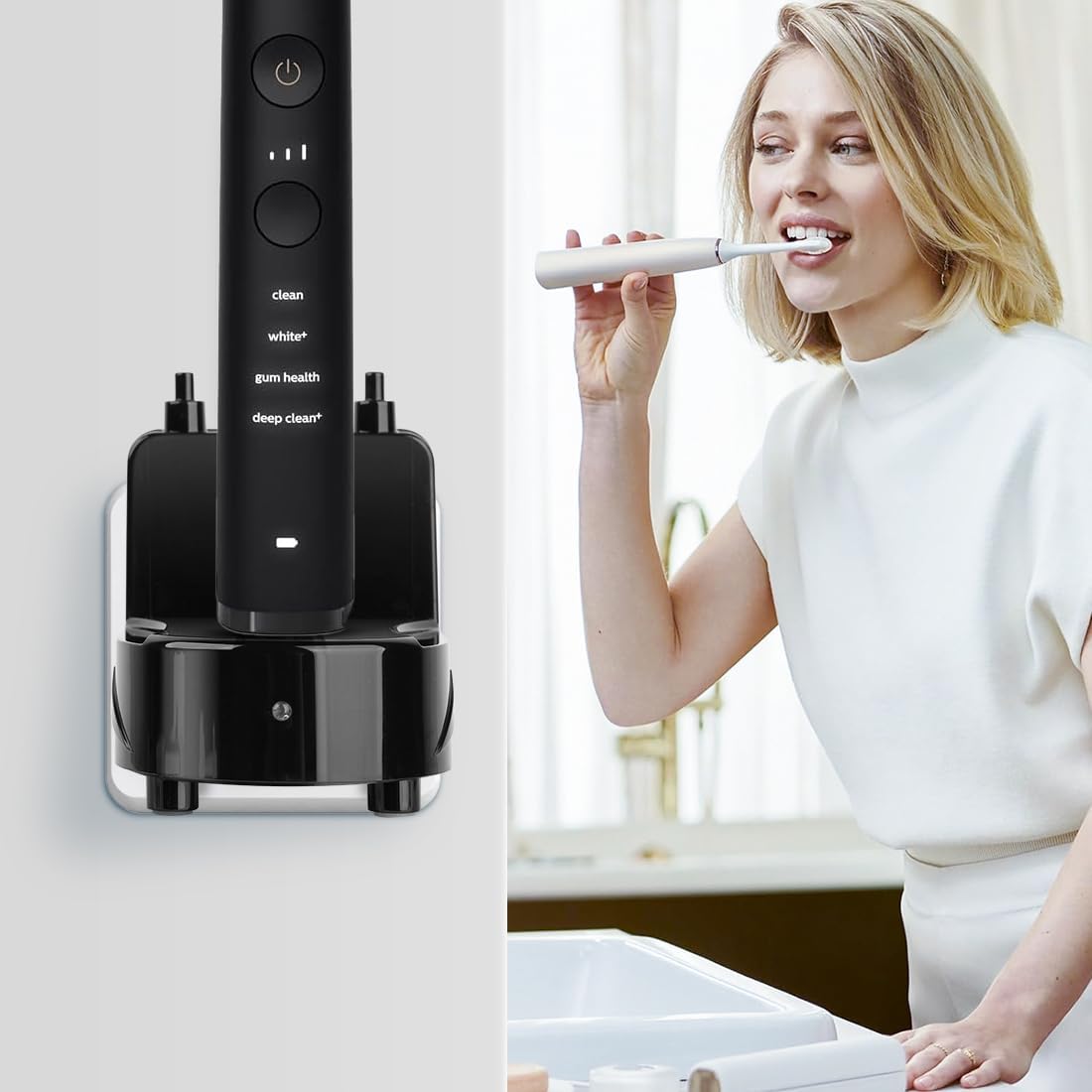 Wall Charger for Philips Sonicare Electric Toothbrush, Wireless Electric Toothbrush Wall Charger for Philips Sonicare HX6100/ HX3000/ HX6000/ HX8000/ HX9000 Series (Black)