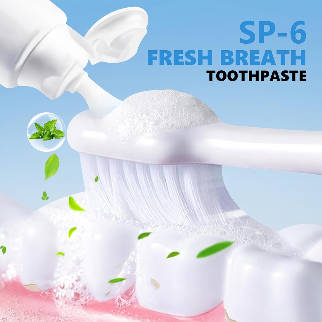 2025 New Sp-6 Probiotics Whitening Toothpaste-Fluoride-Free, Enhanced Formula with 6 Probiotics for Gum Care & Fresh Breath, Fresh Mint Flavor(2PC)（Blue）