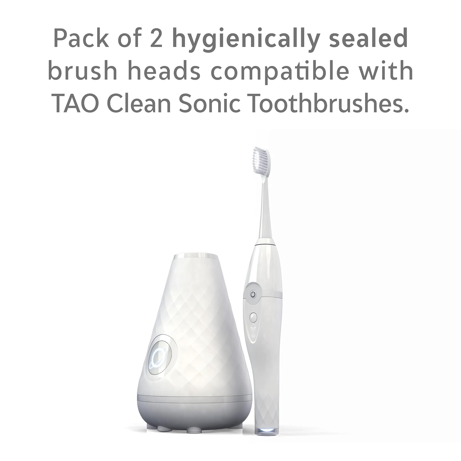 TAO Clean Sonic Electric Toothbrush Replacement Heads (2-Pack) – Orthodontic Head – Replacement Heads for the TAO Clean Electric Toothbrush and Docking Station