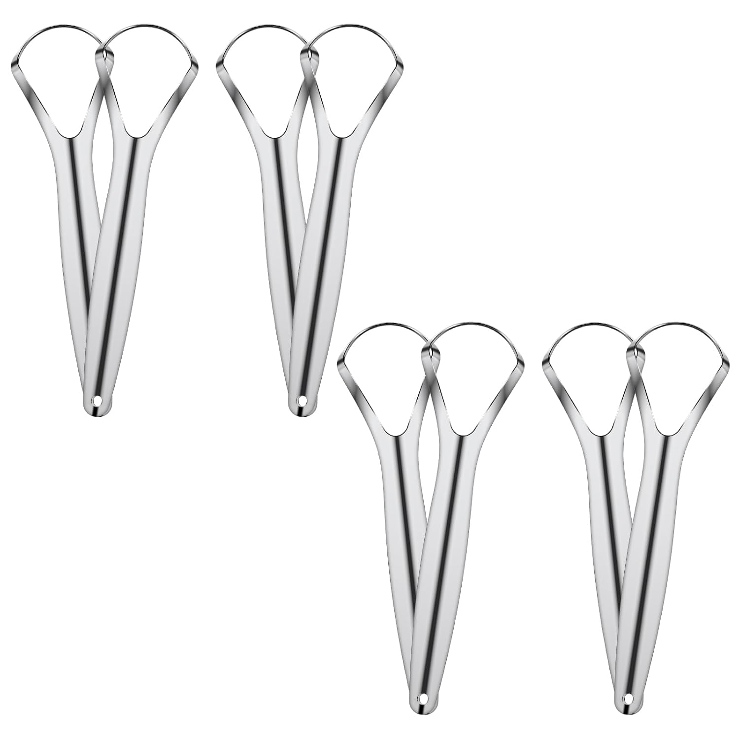 8 Pcs Tongue Scraper Stainless Steel Tongue Cleaners Wide Head Tongue Cleaner Tool Reduce Bad Breath Tongue Scrapers for Fresh Breath