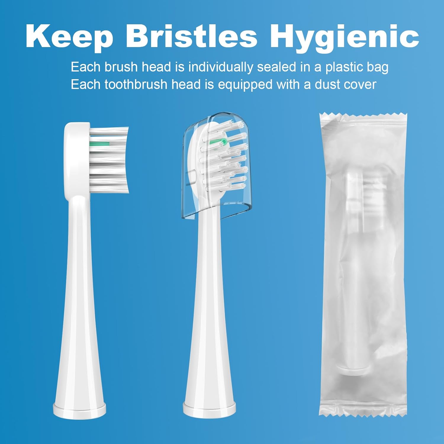 Replacement Brush Heads for WaterPik Sonic-Fusion 2.0 Flossing Toothbrush (SF-03/SF-04) and Sonic-Fusion Flossing Toothbrush (SF-01/SF-02),6 Count White with Covers