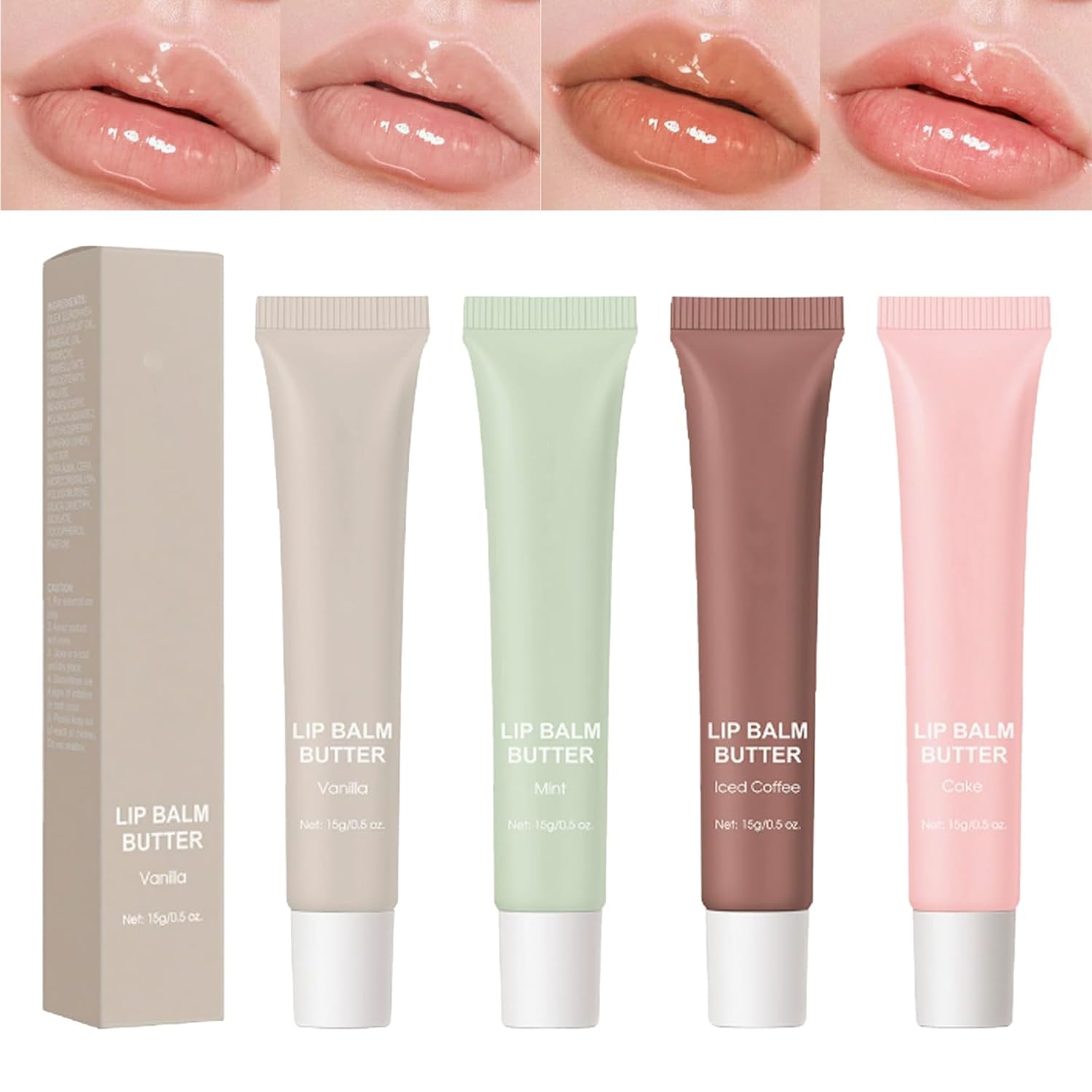 Petansy 4PCS Special Lip Balm - Conditioning Lip Mask and Lip Balm for Instant Moisture,Natural Ingredients Vegan Non-Sticky Lip Glowy Balm，Soothing Lip Care