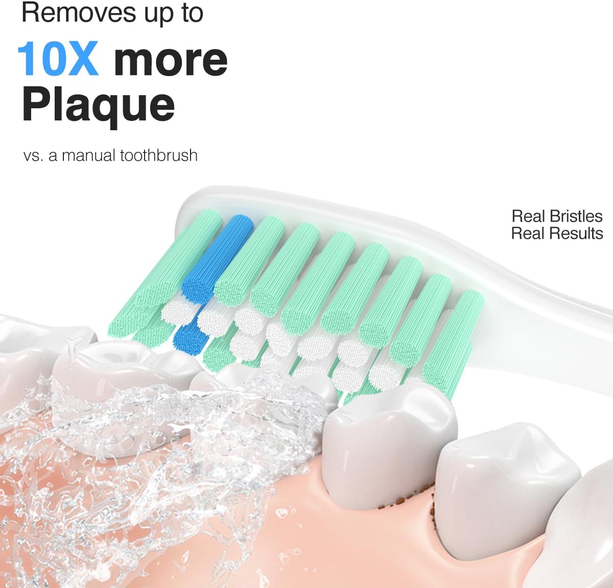 Replacement Toothbrush Heads for Philips Sonicare Replacement Heads E-Series, Essence, Xtreme, Electric Replacement Brush Head for Phillips Sonicare, for Philips Sonic Care Toothbrush,Green & White