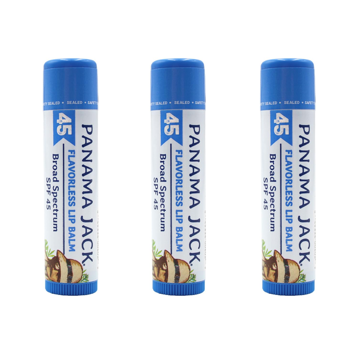 Panama Jack Sunscreen Lip Balm - SPF 45, Broad Spectrum UVA-UVB Sunscreen Protection, Prevents & Soothes Dry, Chapped Lips