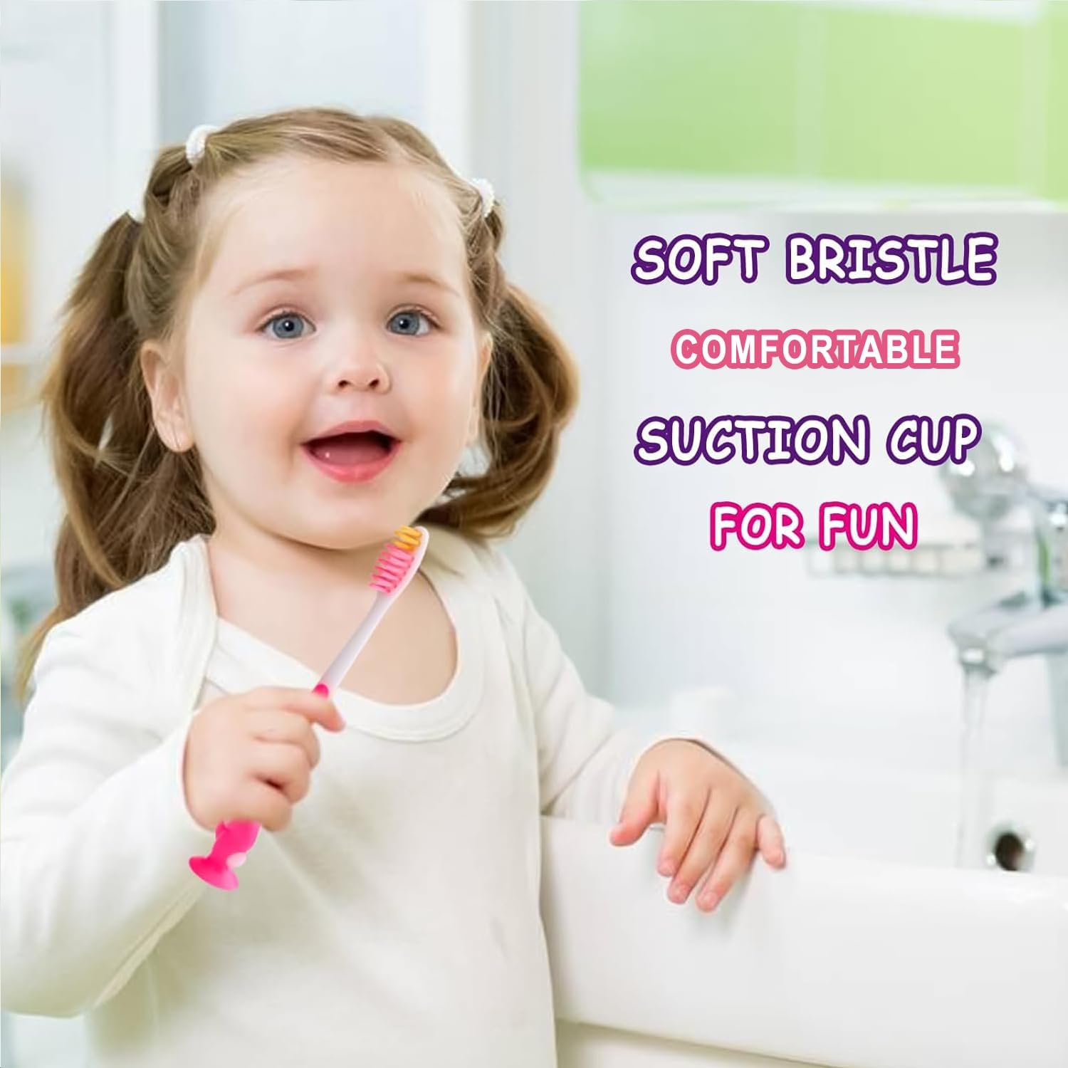 100 pcs Disposable Toothbrush Kids Individually Wrapped, Bulk Disposable Kid toothbrushes for Age 2+ Children Toothbrush Set Soft Bristles Boys Girls Toothbrush with Suction Cup