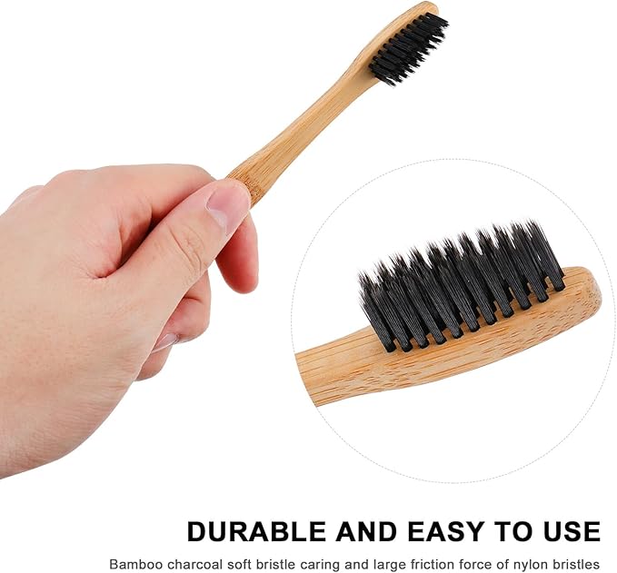 20 Pcs Biodegradable Natural Toothbrushes for Adults Soft Bristles with Comfortable Handle Oral