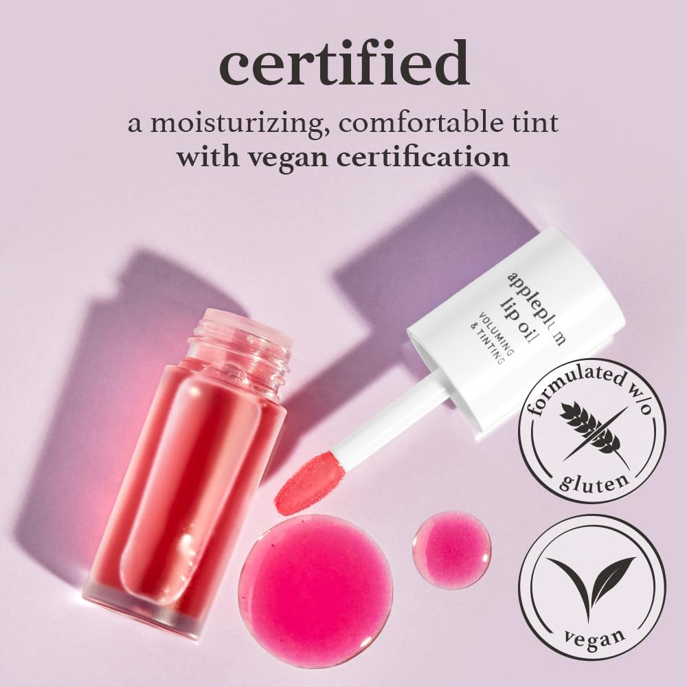 NOONI Korean Lip Oil - Appleplum | Long-Lasting, Moisturizing, Plumping, Revitalizing for Dry Lips, Waterproof, No Peel Off, Korean Tint, Hydrating, Stocking Stuffers, Makeup Set, 0.12 FL Oz