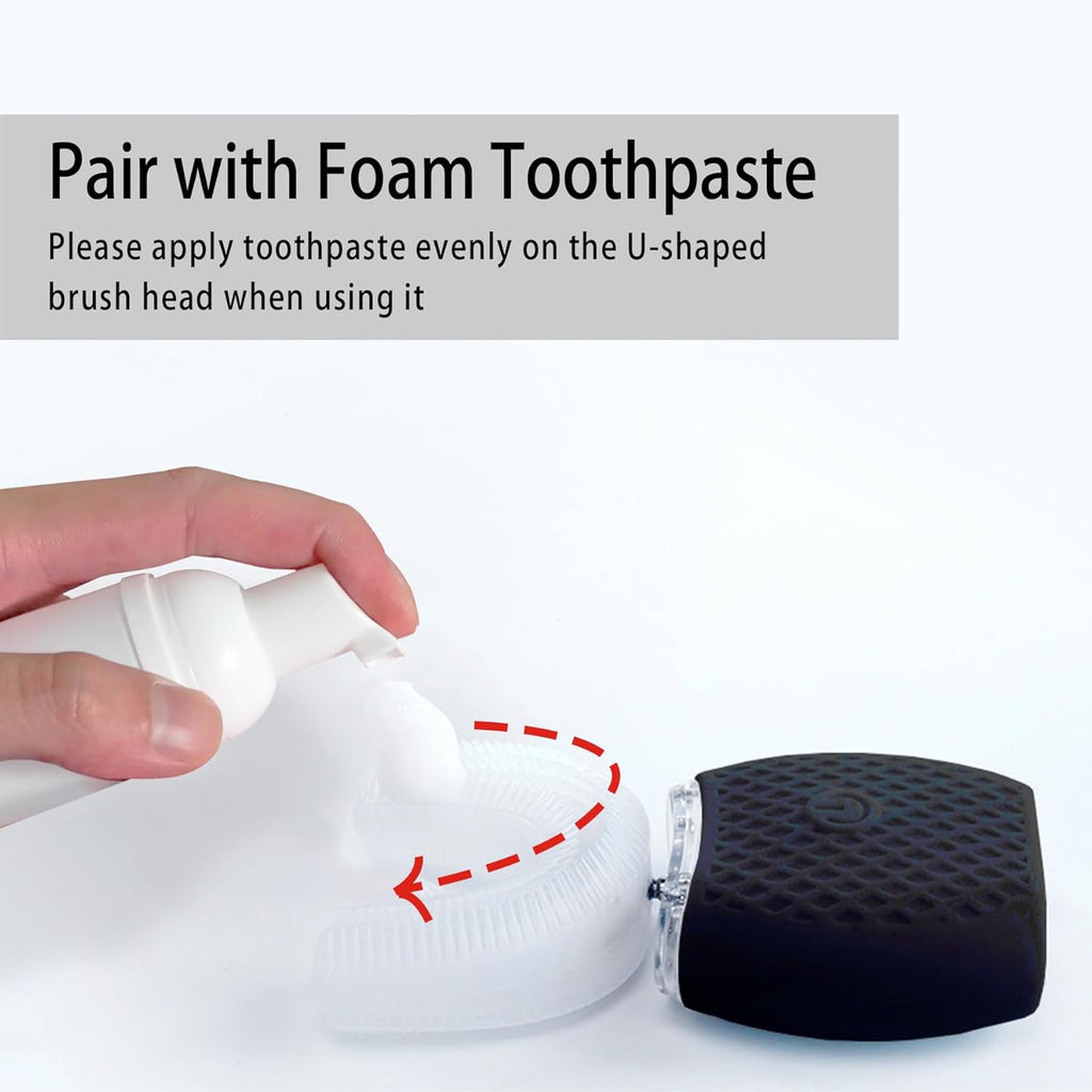 Automatic Toothbrush for Adults - Ultrasonic Electric Toothbrush 30s Timer, Soft Bristles, Wireless Charging Washable Portable for Travel & Home Use Dual-use (Black, Adult)