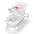 2-in-1 Toddler Potty Training Toilet - Larger Potty Chair & Detachable Training Seat for Boys & Girls Ages 1-3 with Flushing Sound, Wipes Storage, Toilet Paper Holder