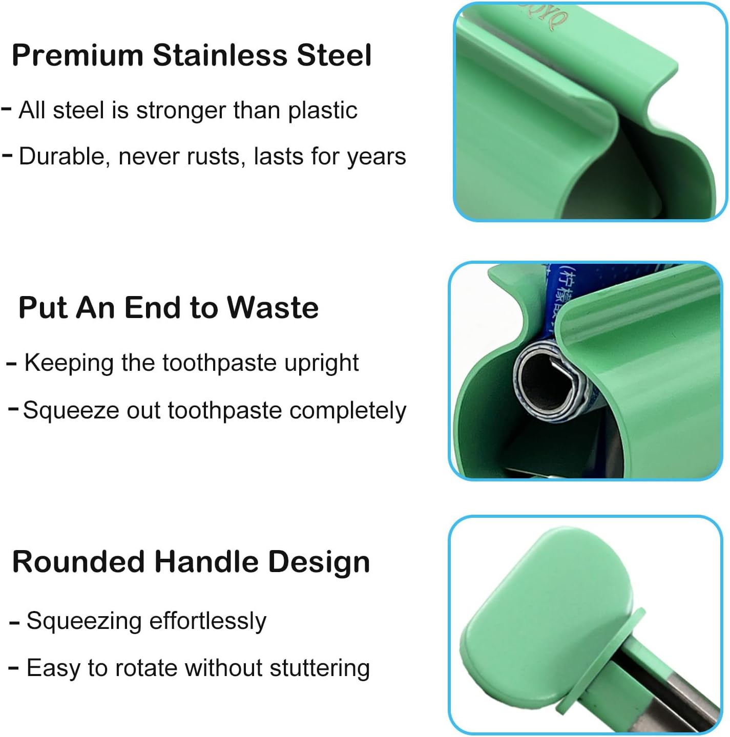 Toothpaste Squeezer - Metal Tube Squeezer Stainless Steel Tube Wringer UDQYQ Toothpaste seat Holder Stand (Green)