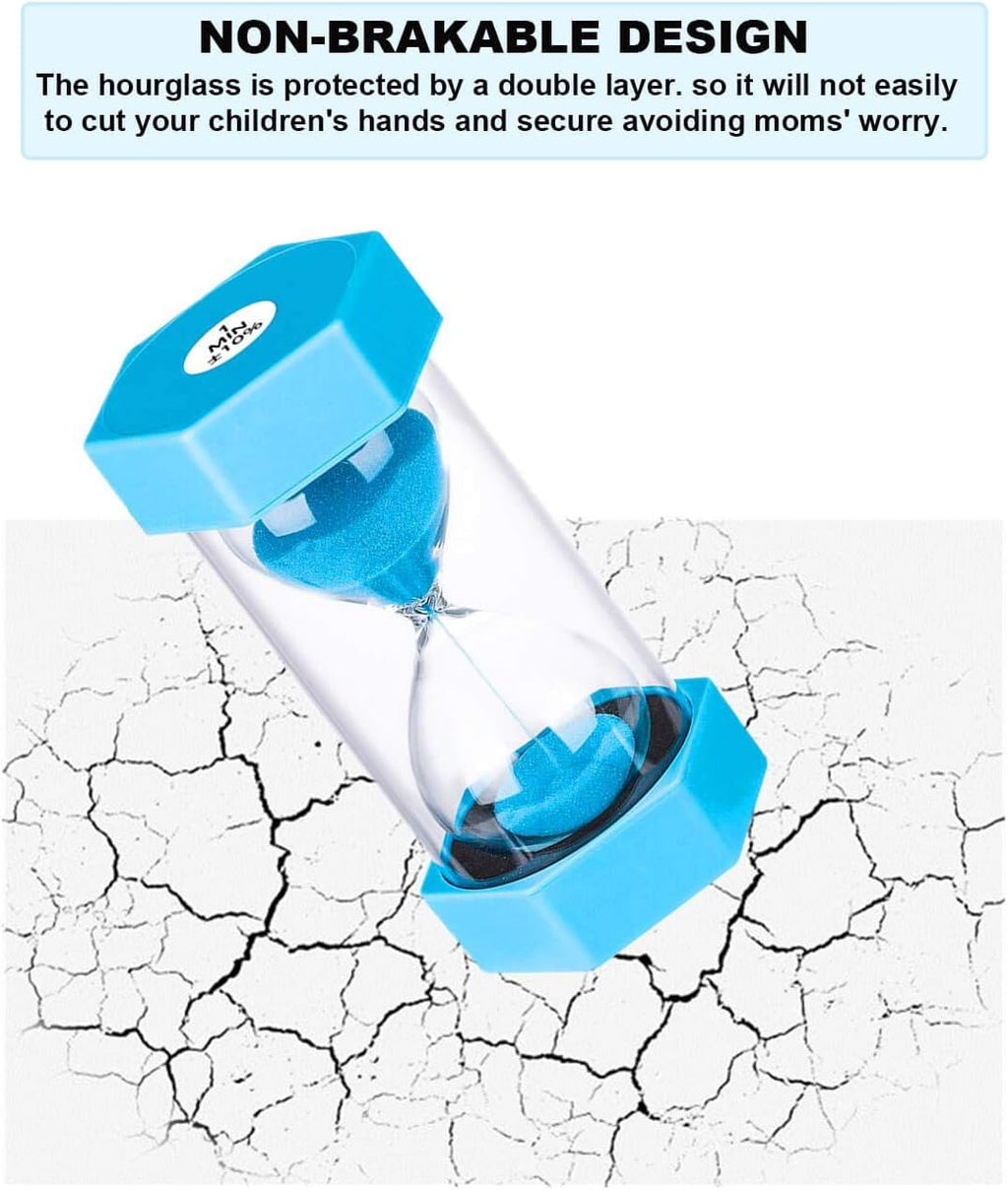 20 Minute Hourglass Sand Timer: Large Unbreakable Colorful Sand Clock, Plastic Blue Sand Watch 20 Min for Kids Games Classroom