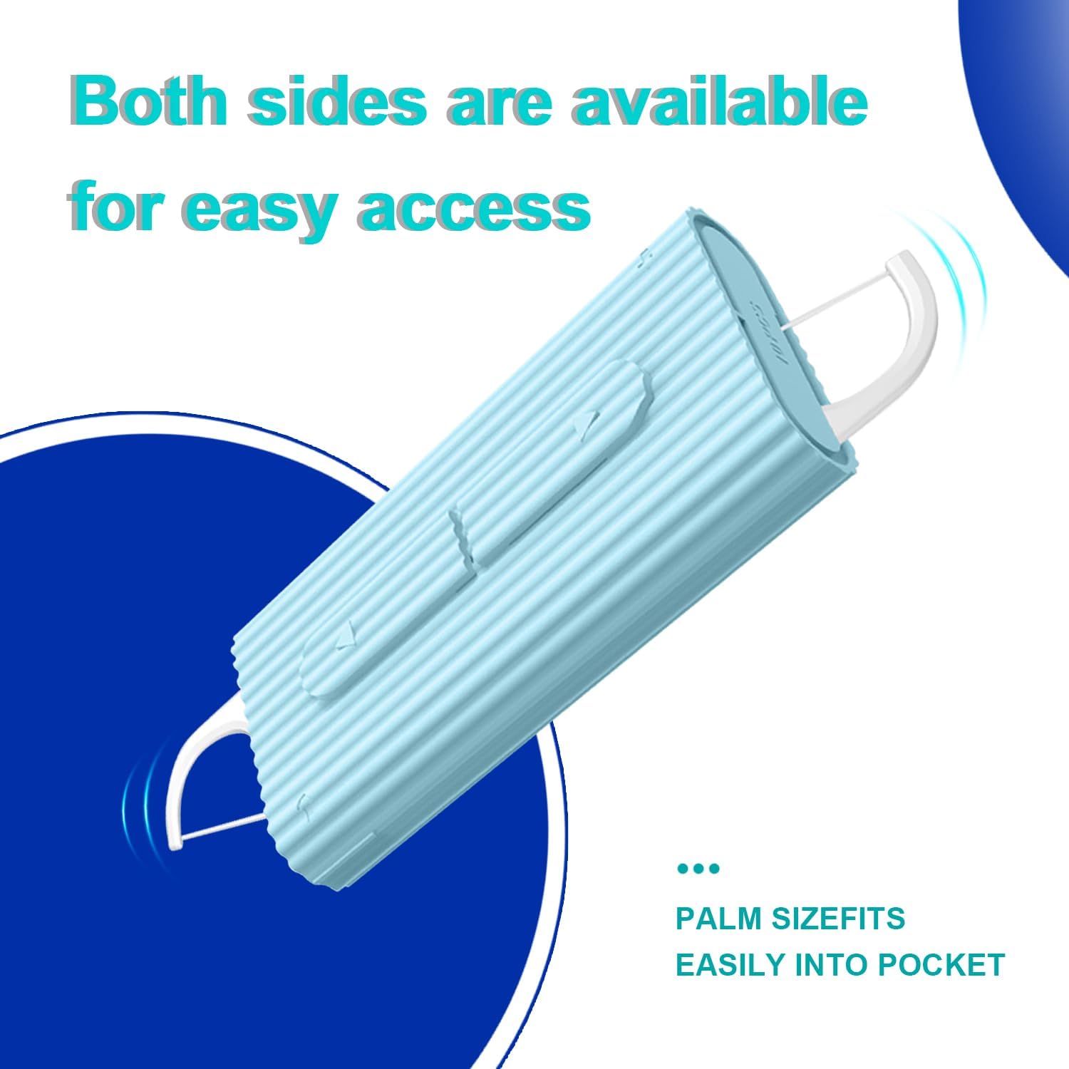 Holy rose Portable Dental Floss Picks Dispenser 2 Box,Travel Floss Case with Adult Floss Sticks 80Count,Portable Flosser Toothpick Perfect for Home,Travel Cleaning Teeth,Tool for Oral Care(Blue