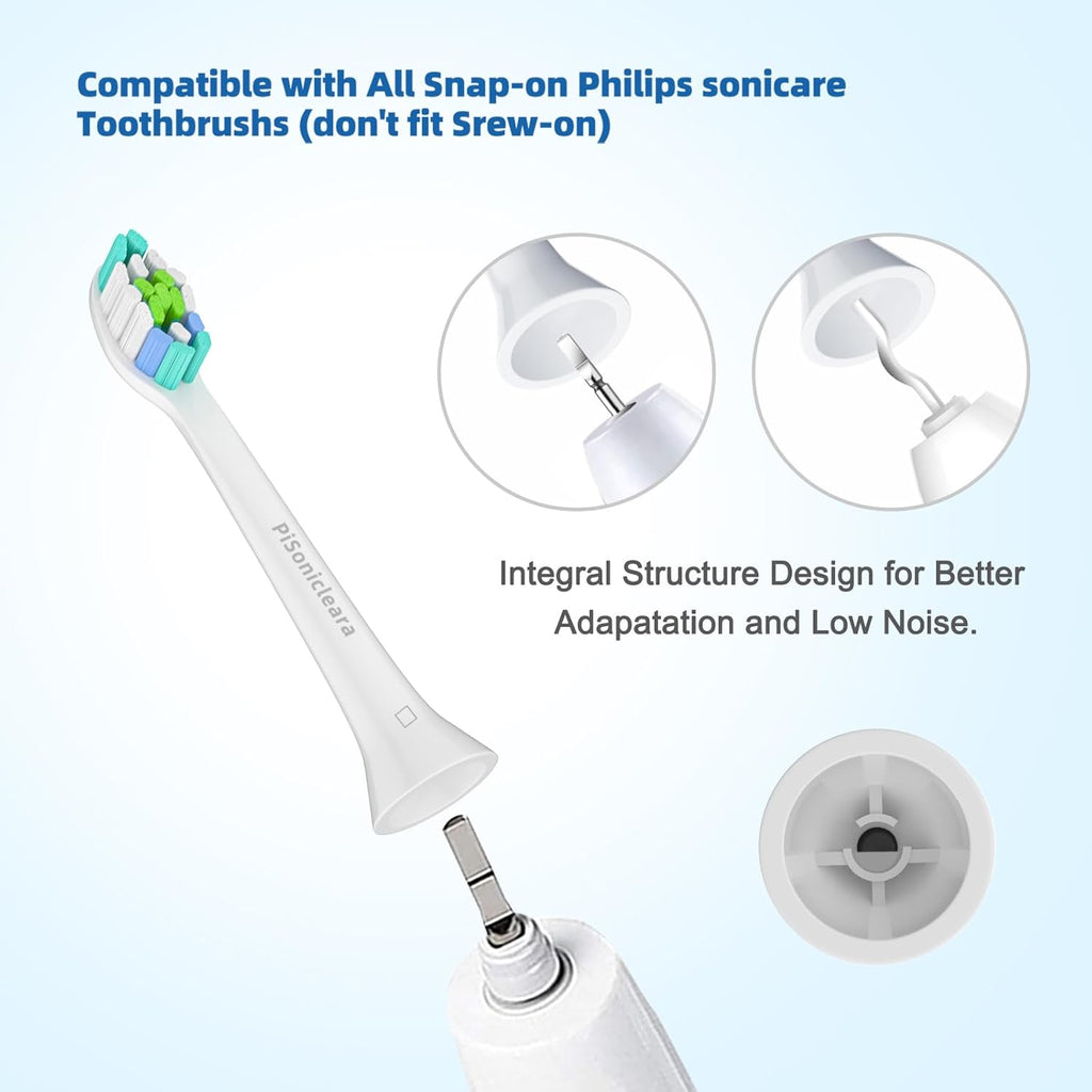 Replacement Toothbrush Heads(10 Pack) Compatible with Philips Sonicare Brush Heads for Hx6920, 4100 2 Series, HX9023 Hx6240 Hx6610 Snap on Electric Tooth Brush Refill