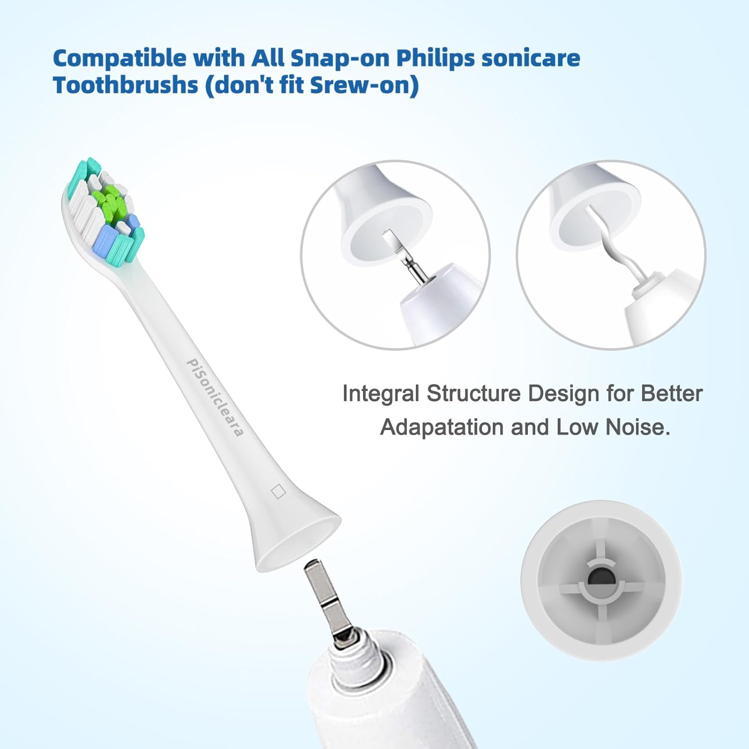 Replacement Toothbrush Heads(10 Pack) Compatible with Philips Sonicare Brush Heads for Hx6920, 4100 2 Series, HX9023 Hx6240 Hx6610 Snap on Electric Tooth Brush Refill
